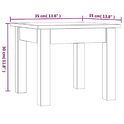 vidaXL Table basse Gris 35x35x30 cm Bois massif de pin pas cher