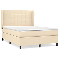 Maison Chic Lit Adulte - Lit simple Lit à sommier tapissier avec matelas moelleux - Meuble de Chambre - Crème 140x200 cm Tissu -MN40510