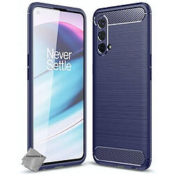 Htdmobiles Coque silicone gel carbone pour OnePlus Nord CE 5G + verre trempe - BLEU FONCE