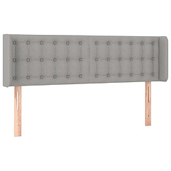 Avis Maison Chic Tête de lit scandinave à LED,meuble de chambre Gris clair 147x16x78/88 cm Tissu -MN58663