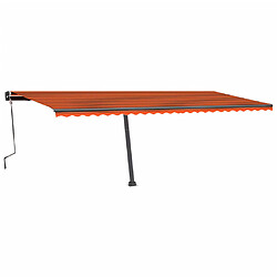 Maison Chic Auvent manuel rétractable,Store manuel de porte avec LED 600x350 cm Orange et marron -GKD30079