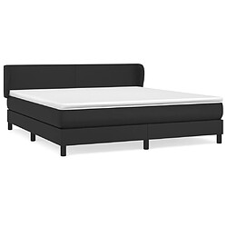 vidaXL Sommier à lattes de lit avec matelas Noir 180x200 cm Similicuir