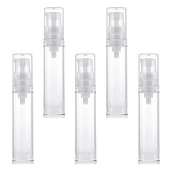 5pcs 10ml Vide Spray Bouteille à Pompe Rechargeable à Maquillage Crème Lotion Flacon Clair