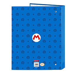 Reliure à anneaux Super Mario Play Bleu Rouge A4 26.5 x 33 x 4 cm