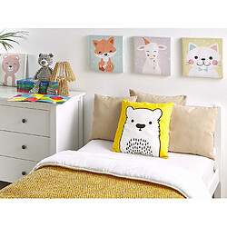 Beliani Coussin WARANASI Coton 45 x 45 cm Animal Jaune