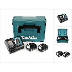 Makita Power Source Kit 18V + 2x Batteries BL1840B 4,0Ah + Chargeur DC18RC + Coffret Makpac ( 197494-9 )