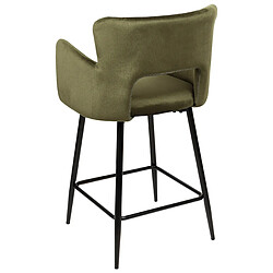 Beliani Lot de 2 chaises de bar SANILAC Velours Vert olive pas cher