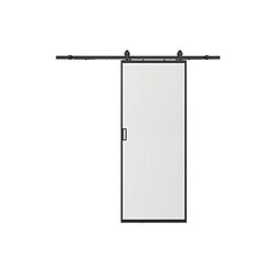 Avis Vente-Unique Porte coulissante avec système en applique - aluminium et verre trempé dépoli - H205 x L73 cm - LINCI II