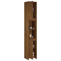 Acheter Maison Chic Armoire de bain,Meuble de rangement de salle de bain,Meuble haut Chêne marron 30x30x183,5 cm Bois d'ingénierie -GKD746952