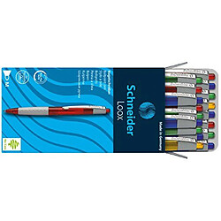 Schneider Loox Stylo bille Zone grip confort Plusieurs coloris Pointe M Encre permanente bleue Lot de 20