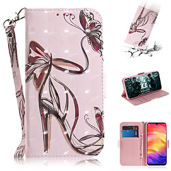 Wewoo Coque Fashion Etui en cuir à rabat avec dessin couleur 3D et fentes pour cartes et porte-cartes Huawei P30 Lite talons aiguilles