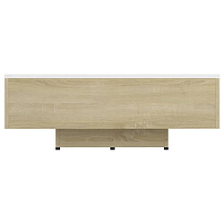 Avis ComfortXL Table Basse Blanc Et Chêne Sonoma 85x55x31 Cm Aggloméré