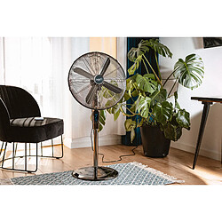 Gerlach Presse Ventilateur sur Pied, Silencieux, Ø 45cm,Télécommande, Oscillant, Minuterie 190 W Chrome Gerlach GL 7325