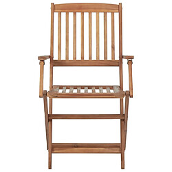 Maison Chic Lot de 8 Chaises pliables de jardin - Fauteuil d'extérieur avec coussins Bois d'acacia -MN30974 pas cher