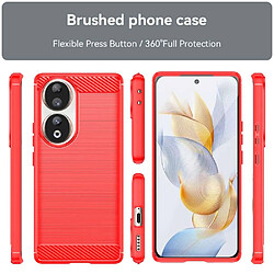 Htdmobiles Coque pour Huawei Honor 90 5G - housse etui silicone gel carbone + verre trempe - ROUGE