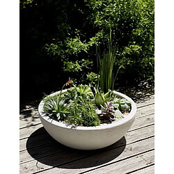 Pot de fleurs vasque en plastique Graphit UP blanc cérusé - Ø 60 cm - Eda pas cher