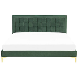 Acheter Beliani Lit double en velours vert 180 x 200 cm LIMOUX