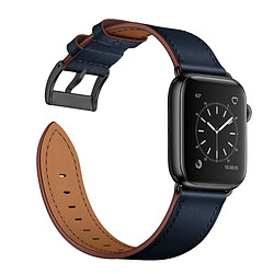 Avizar Bracelet pour Apple Watch 41mm / 40mm / 38 mm Cuir véritable Bleu nuit