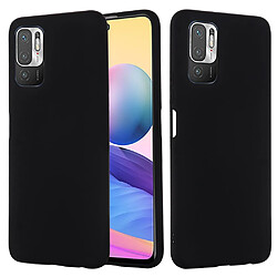 Coque en silicone Liquide de couleur unie avec sangle souple noir pour votre Xiaomi Redmi Note 10 5G