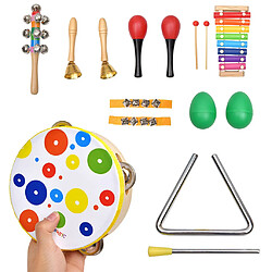 Avis 19 PCS Jouets musicaux pour enfants Instruments à percussion en bois garçon et une fille Jouets