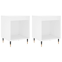 vidaXL Tables de chevet 2 pcs blanc 40x35x50 cm bois d’ingénierie