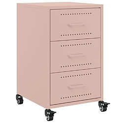 vidaXL Table de chevet rose 36x39x59 cm acier