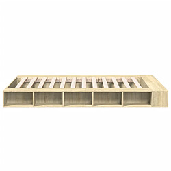 Acheter Vidaxl Cadre de lit chêne sonoma 135x190 cm bois d'ingénierie