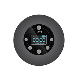 Chrono Haut-parleur Bluetooth, haut-parleur Bluetooth sans fil avec radio FM, appel mains libres, haut-parleur de musique étanche IPX4 avec ventouse dans la salle de bain(Noir)