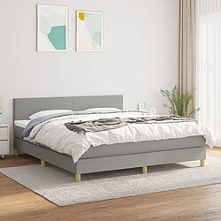 vidaXL Sommier à lattes de lit avec matelas Gris clair 160x200cm Tissu