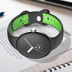 Acheter Avizar Bracelet pour Google Pixel Watch Silicone Bicolore Souple Noir / Vert Fluo