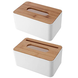 Universal 2PCS Boîte à mouchoirs en plastique bambou (Bois)