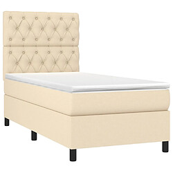 Avis Maison Chic Structures de lit + matelas,Lit à sommier tapissier avec matelas Crème 80x200 cm Tissu -MN85026