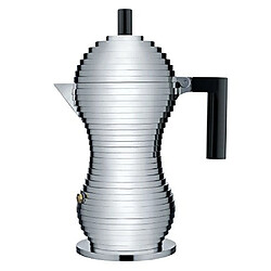 Alessi MDL02/6 B Pulcina Cafetière Espresso Poignée/Pommeau Fonte d'Aluminium/Polyamide Noir