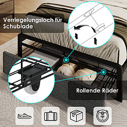 Avis ComfortXL Cadre De Lit Simple 90 X 200 Avec Sommier à Lattes En Métal, Gris (matelas Non Inclus)