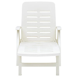 Maison Chic Chaise longue pliable de jardin | Bain de soleil Relax | Transat Plastique Blanc -GKD64898