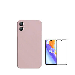 Kit de film en verre trempé de la couverture de 5D + couvercle de silicone liquide Phonecare pour Samsung Galaxy A05 - rose