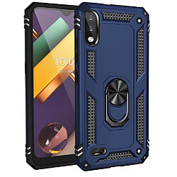 Coque en TPU Anti-chute hybride avec béquille bleu foncé pour votre LG K22