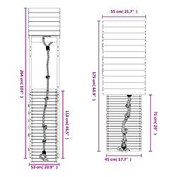 vidaXL Maisonnette de jeu avec mur d'escalade bois massif Douglas pas cher