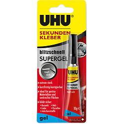 UHU Colle instantanée blitzschnelle SUPERGEL, 10 g ()