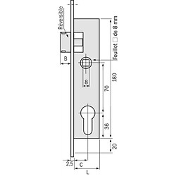 Avis Serrure à larder 1 point bec-de-cane à cylindre européen axe 31 mm - Pour gâche électrique Métalux 9