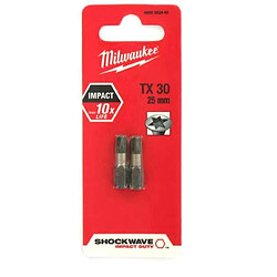 2 Embouts Torx Milwaukee TX30 25mm SHOCKWAVE 4932430885