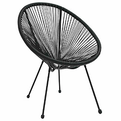 Maison Chic Lot de 2 Chaises de jardin,Fauteuil/Chaise d'extérieur en forme de lune Rotin Noir -MN22229