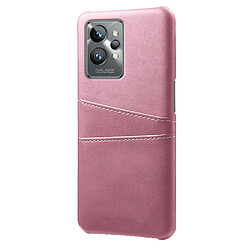 Coque en TPU + PU anti-griffes, anti-choc avec porte-cartes, or rose pour votre Realme GT2 Pro