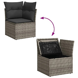 Avis vidaXL Salon de jardin 5 pcs avec coussins gris résine tressée