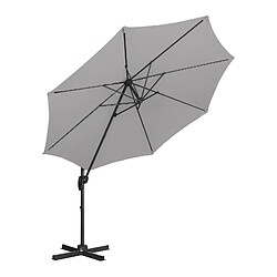 Helloshop26 Parasol déporté rond diamètre 300 cm inclinable et pivotant gris foncé 14_0007583