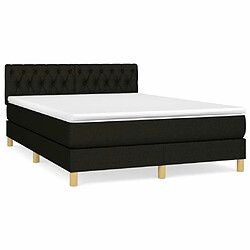 Maison Chic Lit Adulte - Lit simple Lit à sommier tapissier avec matelas moelleux - Meuble de Chambre - Noir 140x200 cm Tissu -MN45263