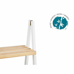 Berilo Etagère de salle de bains Blanc Naturel Bambou Bois de pin 40,3 x 81,5 x 30 cm pas cher