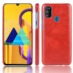 Wewoo Coque Rigide Pour Galaxy M30s antichoc Litchi PC + Etui en PU rouge