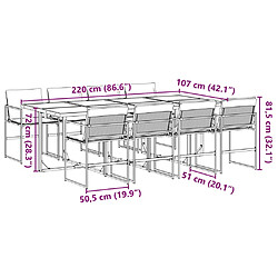 vidaXL Ensemble à manger de jardin avec coussins 9 pcs noir textilène pas cher