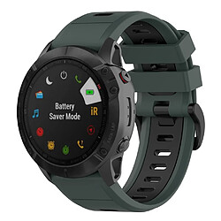 Bracelet en silicone bicolore, libération rapide 26mm, vert olive/noir pour votre Garmin Fenix 7X